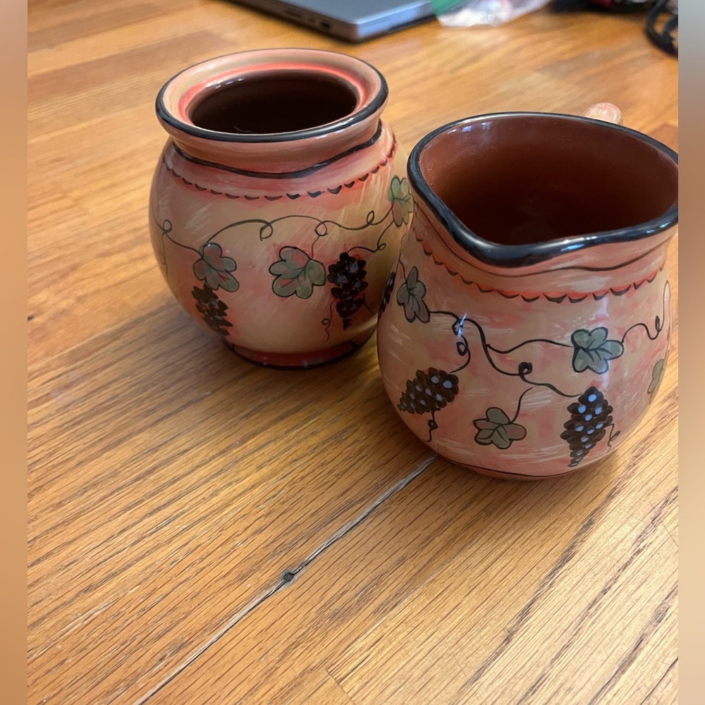 Redware Lang Sugar & Creamer Set